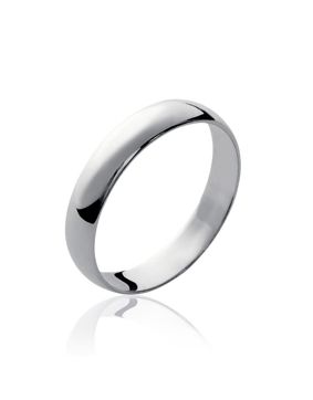 Lykka Casuals d-shape plain silver ring 3,8 mm