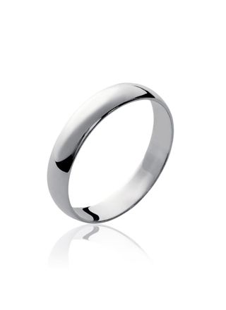 Lykka Casuals d-shape plain silver ring 3,8 mm