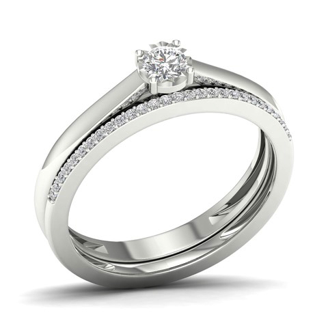 Lykken Elegance White Gold Solitaire Diamond Ring 0.18 ct