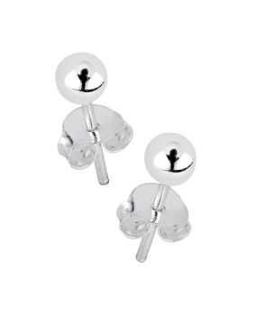 Lykken Basics silver ball stud earrings 4 mm