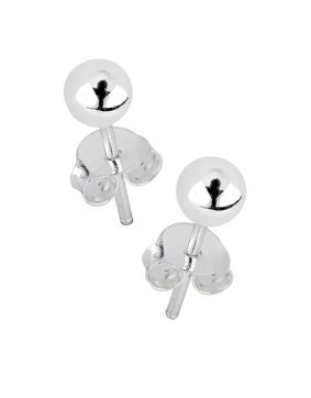 Lykken Basics silver ball stud earrings 5 mm