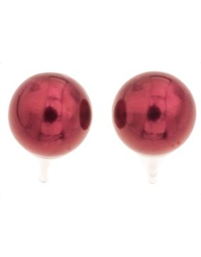 Silver Bar pearl earrings redwine 8 mm 7484