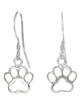 Silver Bar paw hanging earrings 26 mm 753