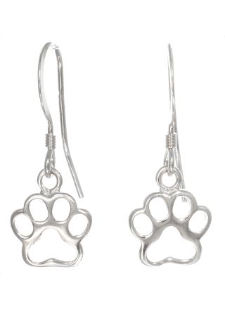 Silver Bar paw hanging earrings 26 mm 753