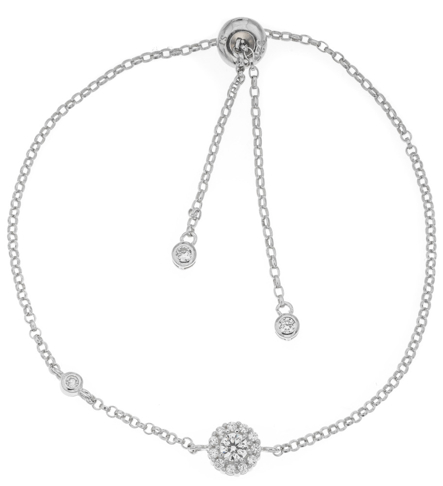 Silver Bar Diana bracelet clear 7572