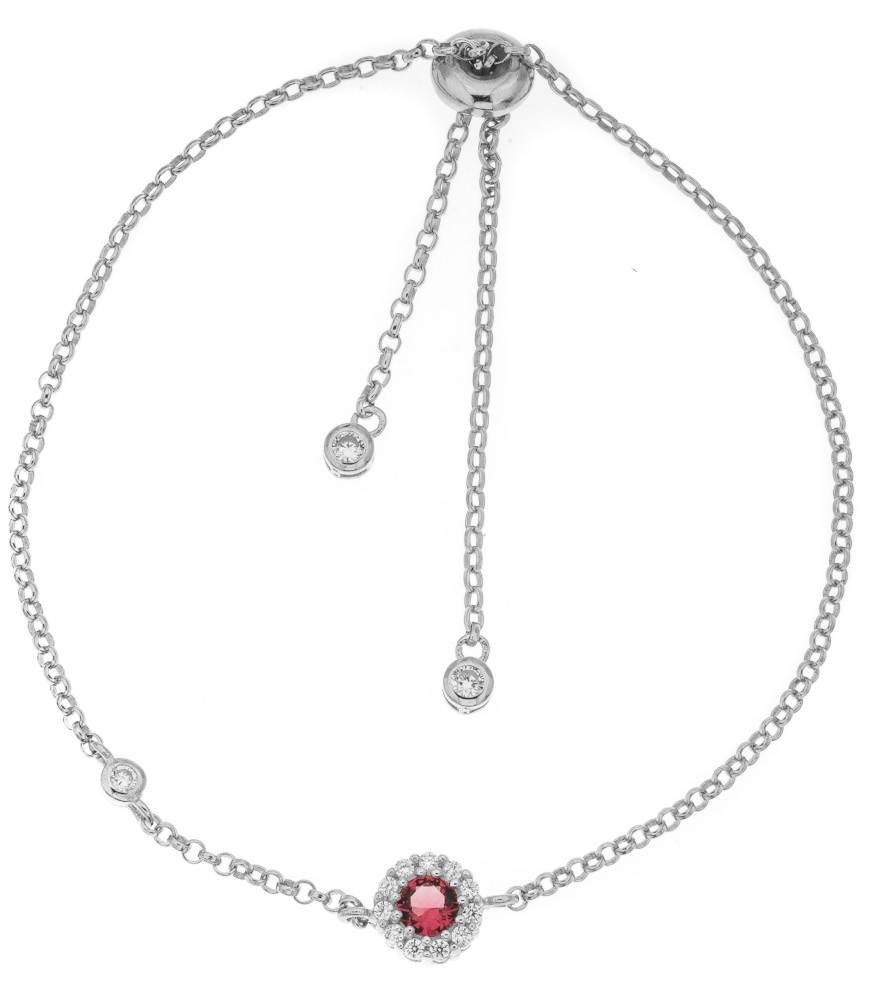 Silver Bar Diana bracelet red 7572