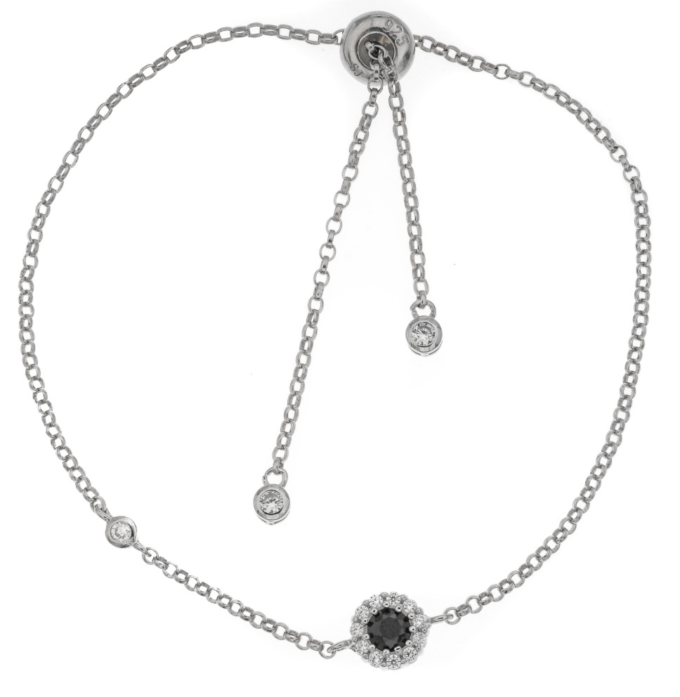 Silver Bar Diana bracelet black 7572