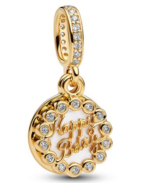 Pandora Moments gold-plated Happy Birthday charm 763787C01
