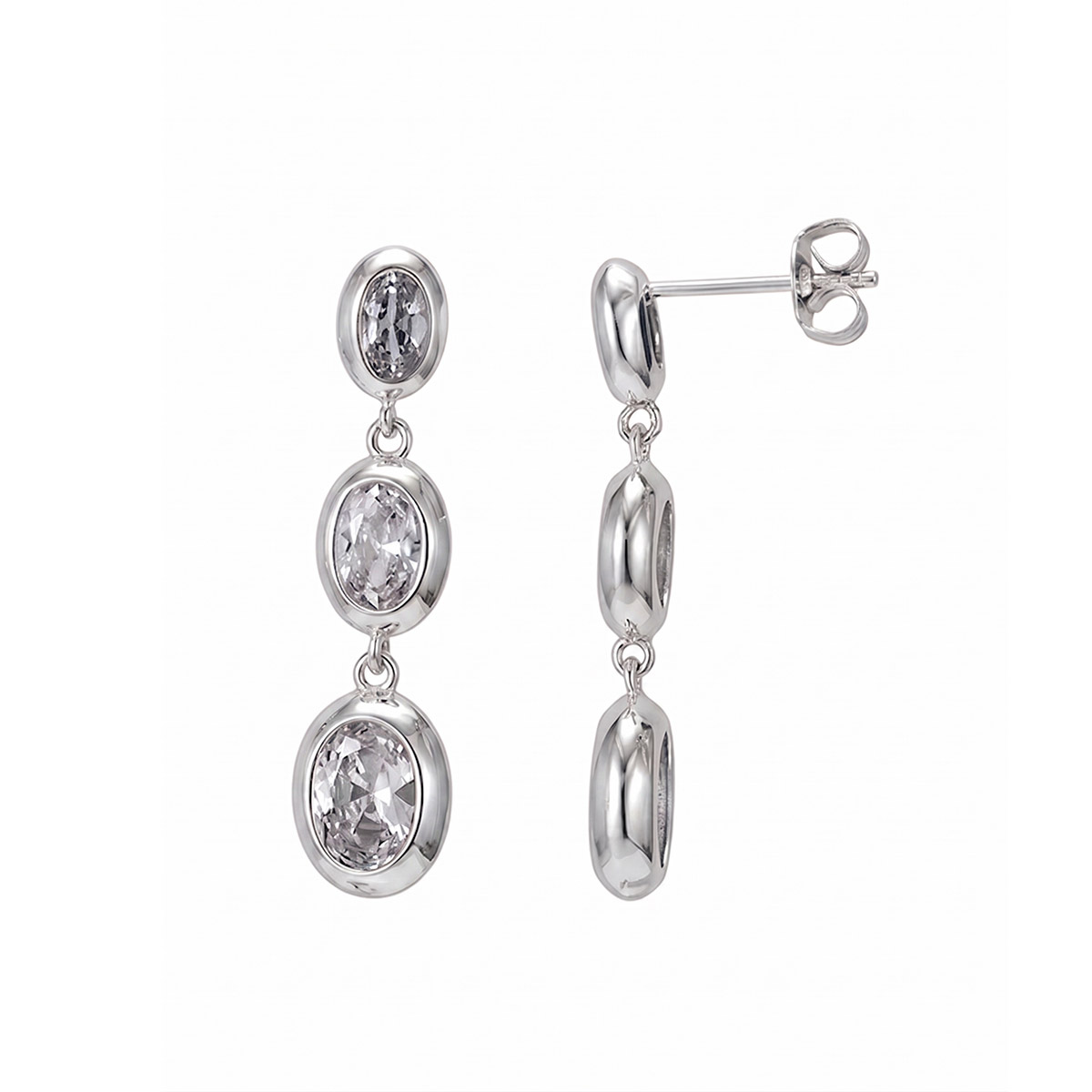 Lykken Casuals gold-plated drop earrings with cubic zirconia
