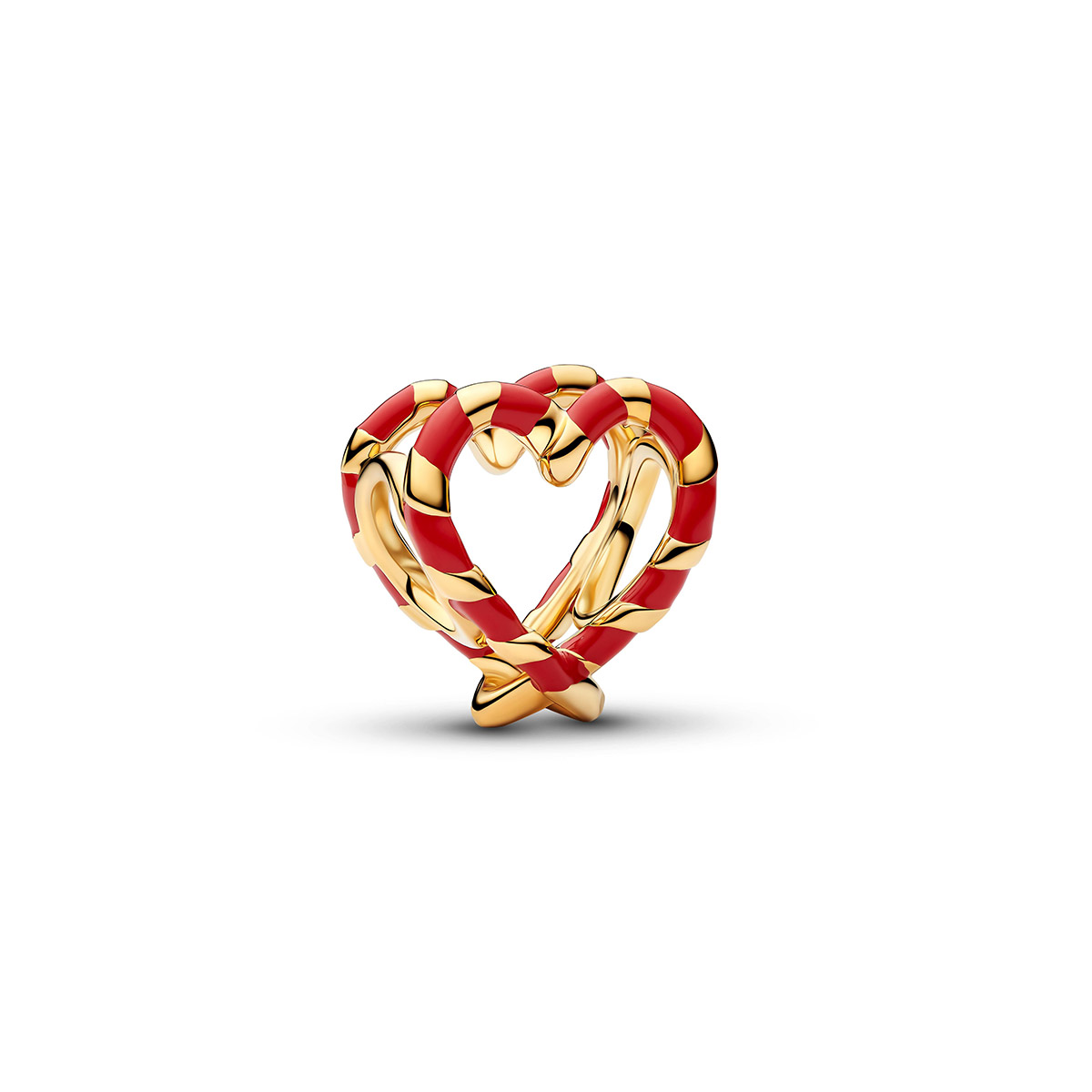 Pandora Moments Candy Cane Openwork Heart Charm 765063C01