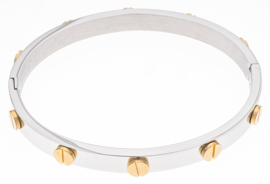 Silver Bar bracelet 6 mm 2-coloured 7707