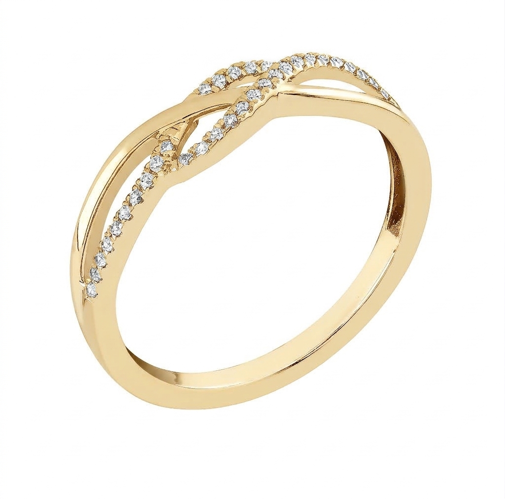 Lykken Elegance crossover diamond ring 0.16 ct LYG26547