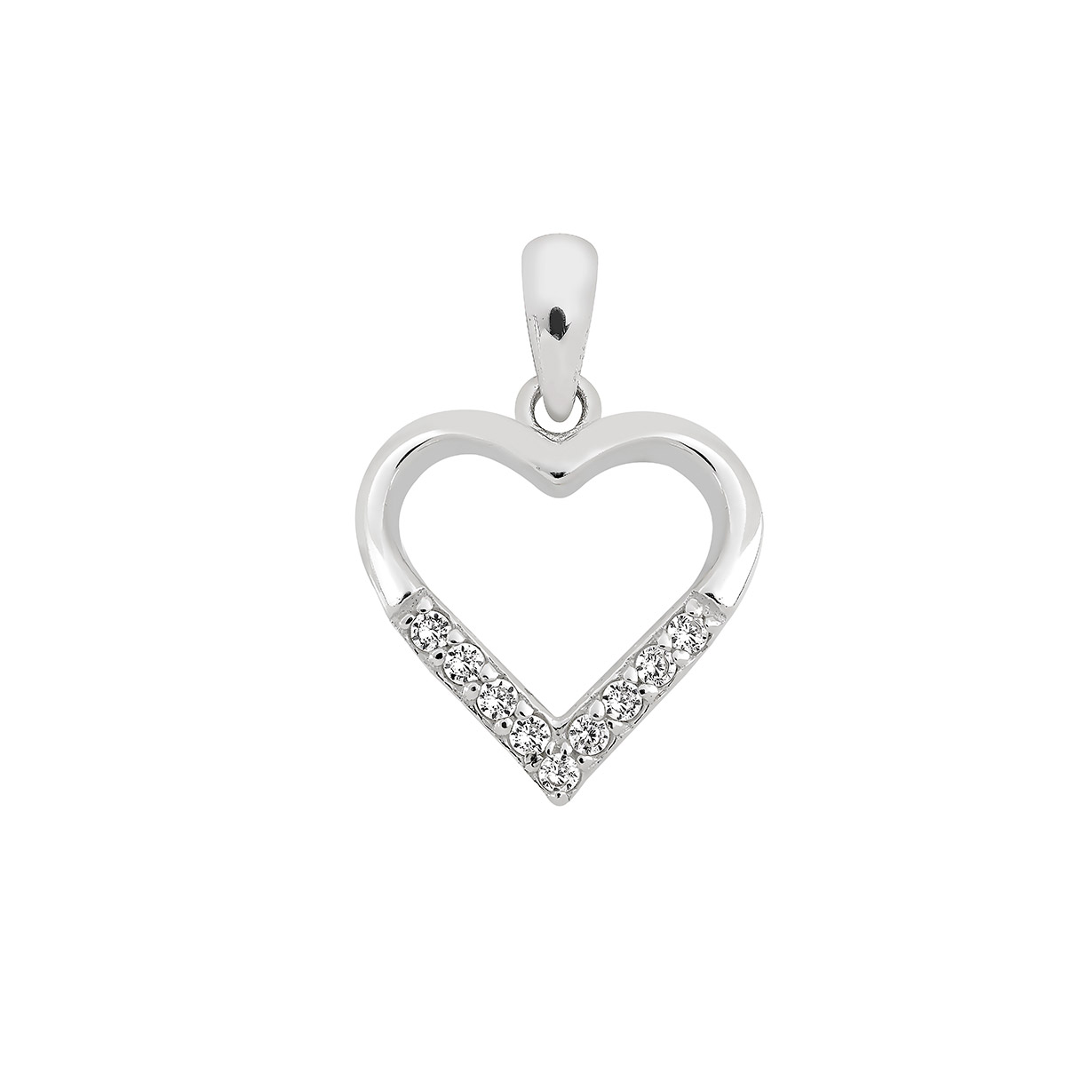 Lykken Hearts silver heart necklace 45 cm