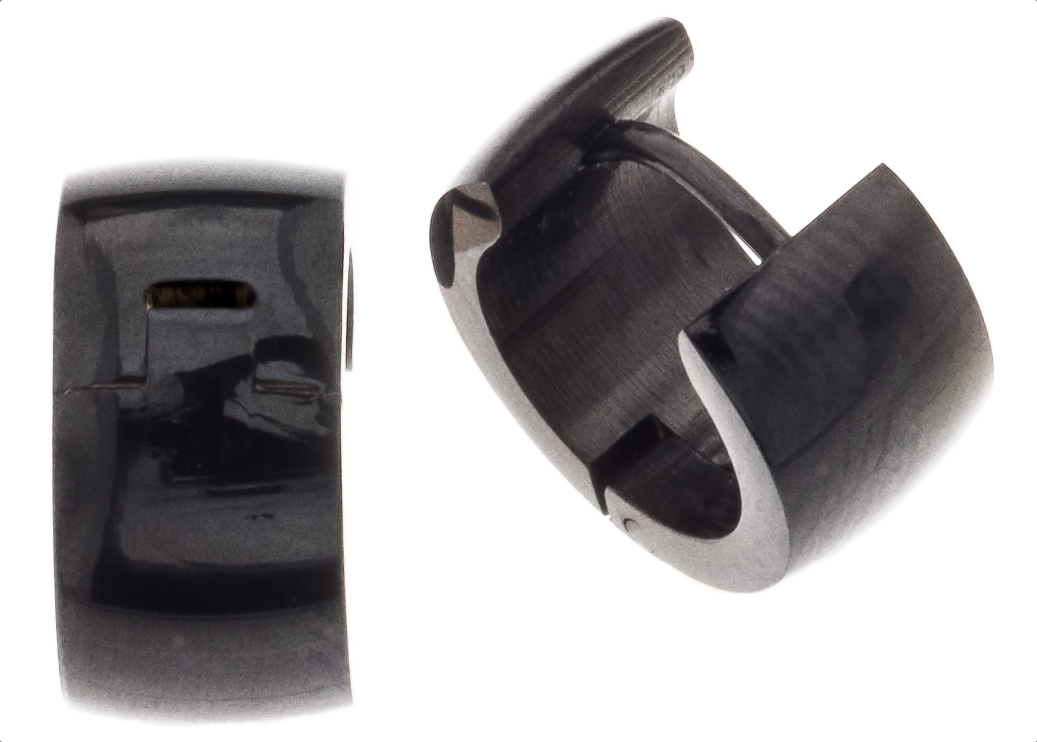 Silver Bar black hoops 7x10 mm steel 7715