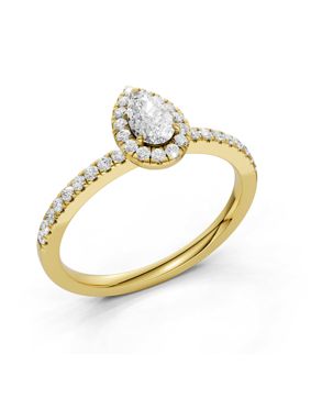 Midem Amsterdam Halo diamond ring 0.50ct gold