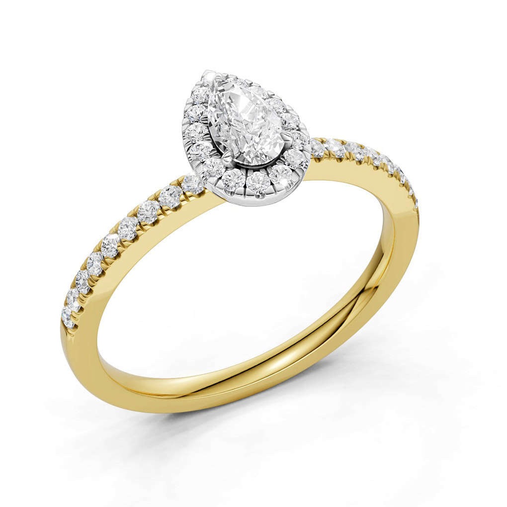 Midem Amsterdam Halo diamond ring 0.50ct gold-180
