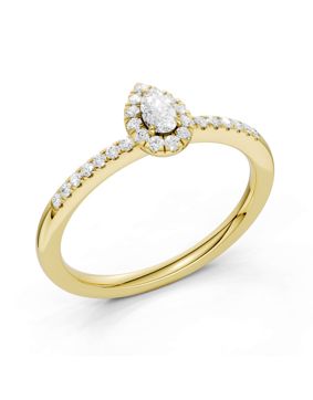 Midem Amsterdam Halo diamond ring 0.25ct gold