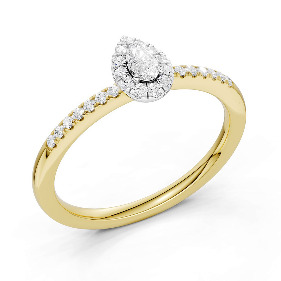 Midem Amsterdam Halo diamond ring 0.25ct gold-185