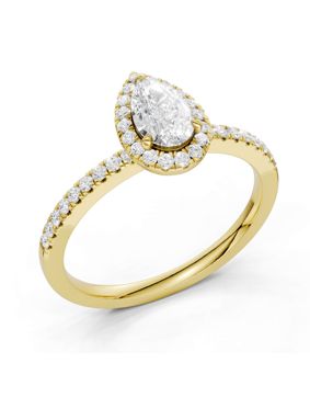 Midem Amsterdam Halo diamond ring 0.75ct gold