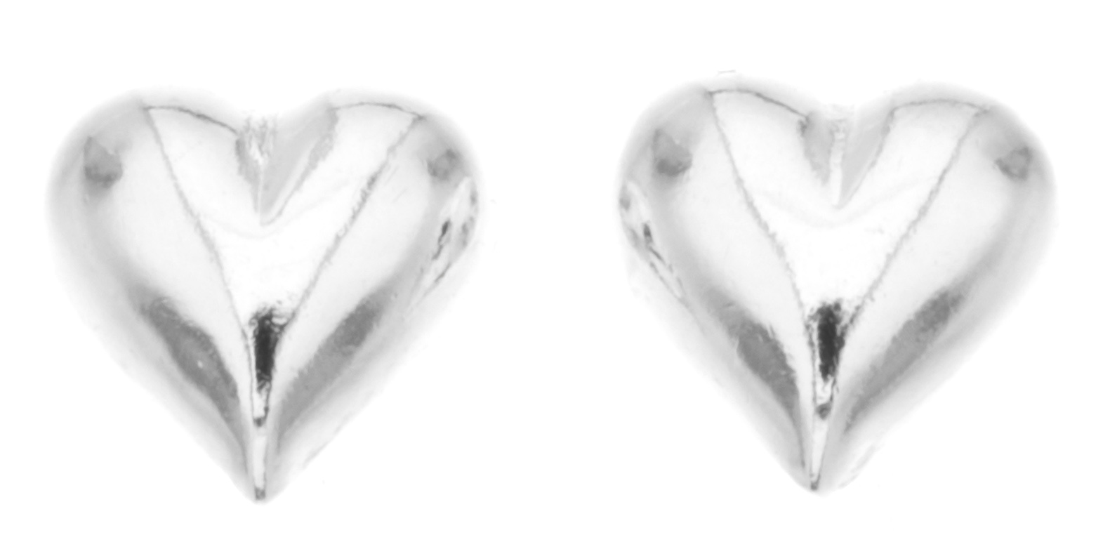 Silver Bar warm heart earrings 6 x 7 mm 7773