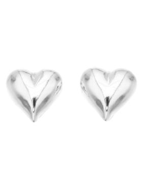 Silver Bar warm heart earrings 6 x 7 mm 7773