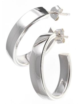 Silver Bar Oval hoops 23 mm 778