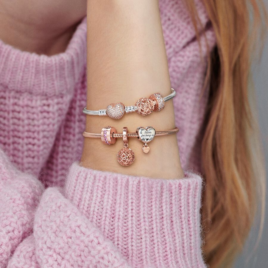 PANDORA ブレスレットチャーム 781817CZ パンドラ クリップチャーム ブレスレット レディース ローズ