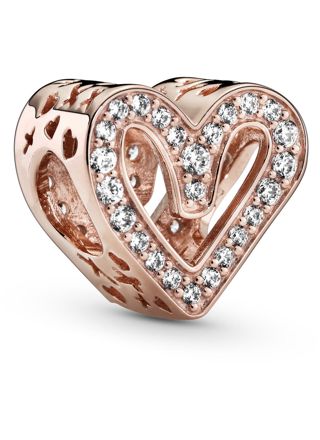 Pandora 788692C01 Sparkling Freehand Heart Rose charm