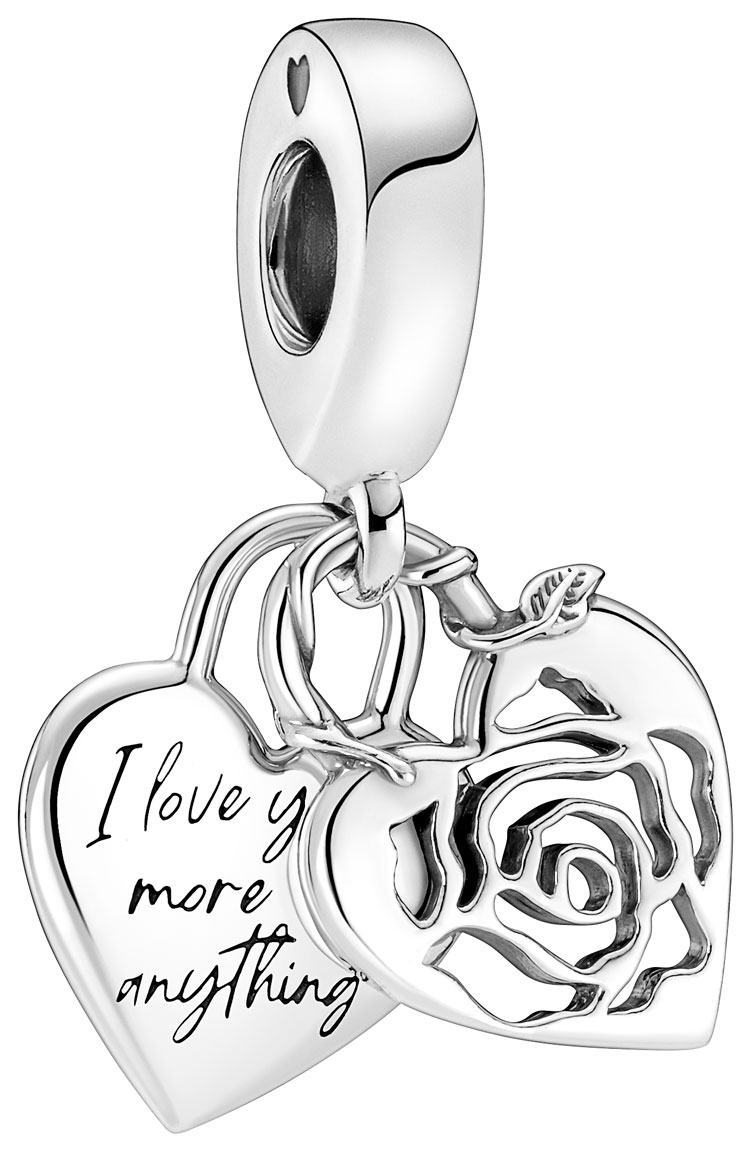 Pandora charm dangle Rose Heart Padlock 790086C00