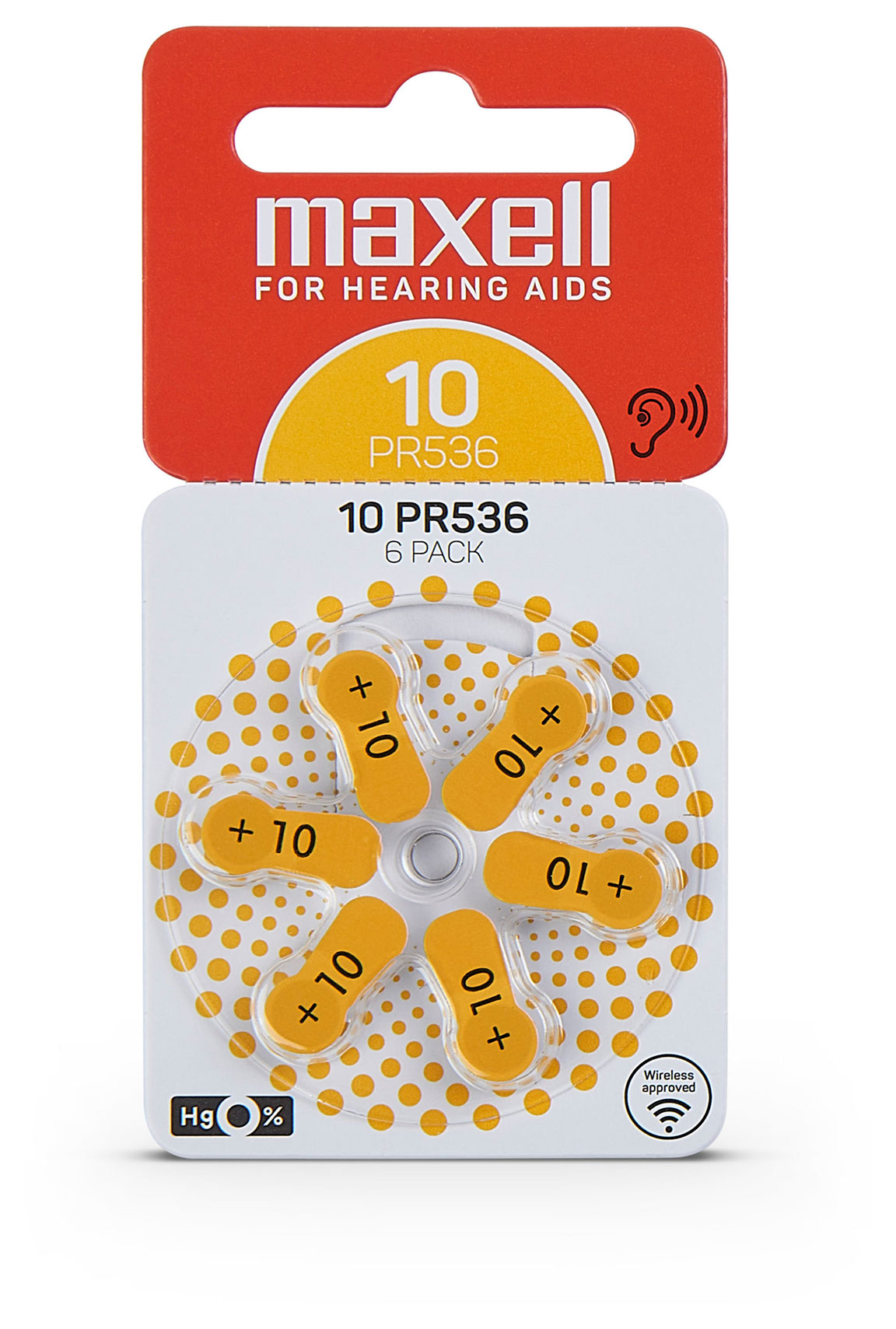 Maxell 10 hearing aid battery 6-pack