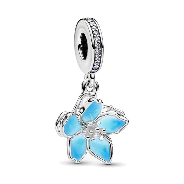 390770c01 Pandora Moments blue flower charm 790667C02 - watchesonline.com