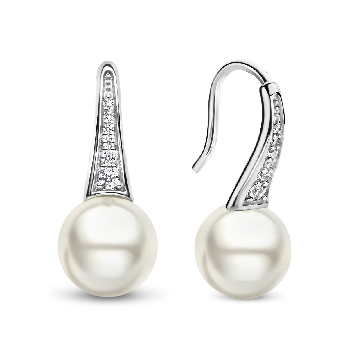 TI SENTO hook cubic zirconia pearl earrings 7938PW
