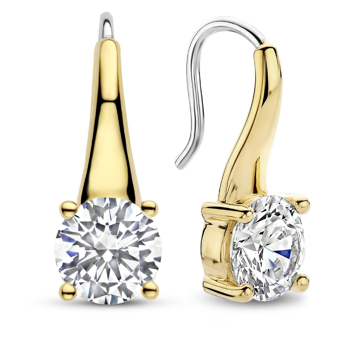TI SENTO gold plated solitaire earrings 7949ZY