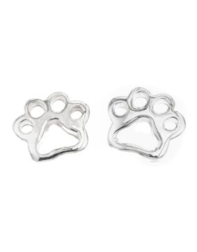 Silver Bar small paw earrings 7 mm 7959