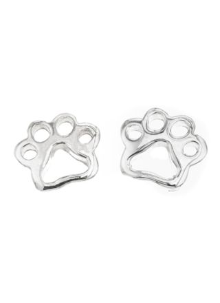 Silver Bar small paw earrings 7 mm 7959
