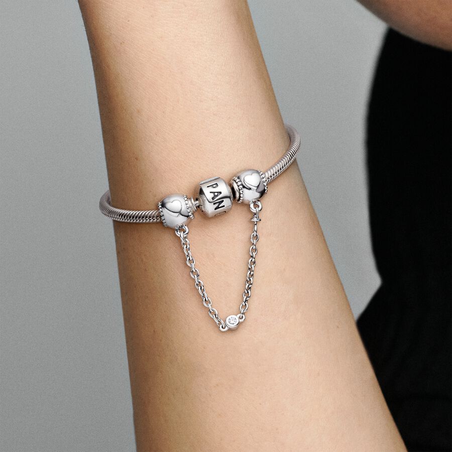 Pandora 796457CZ 05 Hearts silver safety chain watchesonline