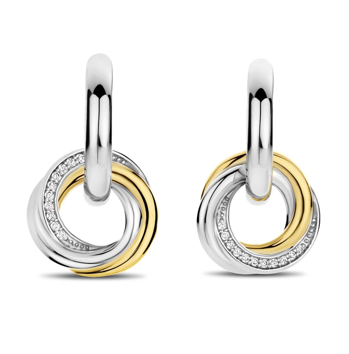 TI SENTO two-tone silver earrings 7976ZY
