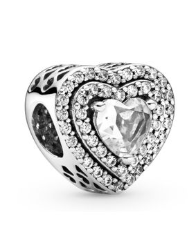 Pandora Sparkling Levelled Hearts charm 799218C01