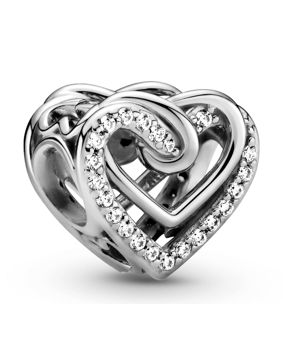 Pandora Charm Sparkling Entwined Hearts 799270C01