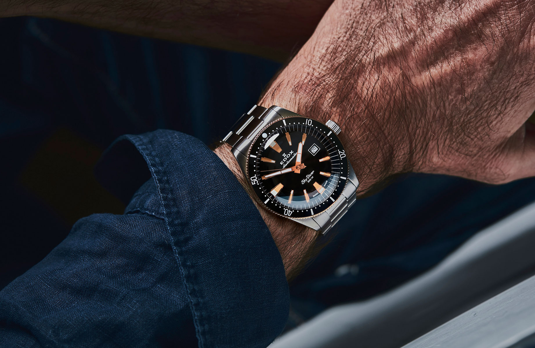 Edox Skydiver Date Automatic Limited Edition 80126-357RNM-NIRB