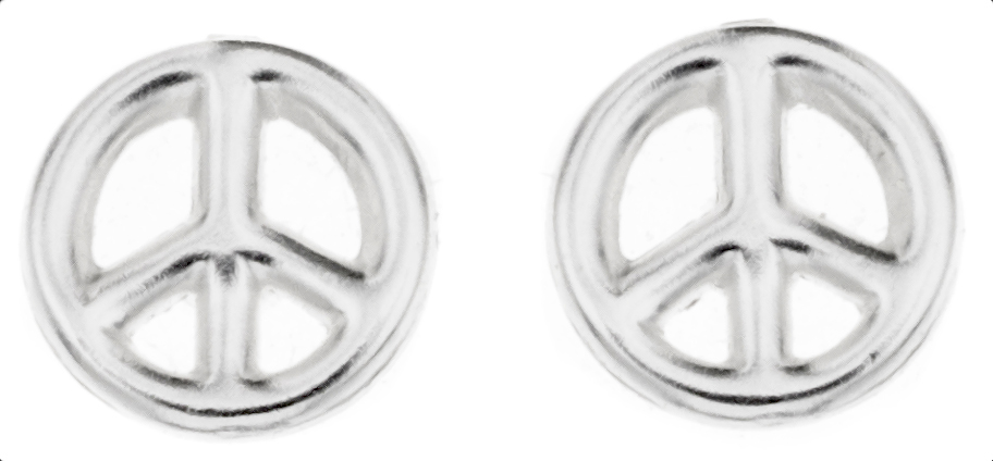 Silver Bar Peace earrings 7 mm 8067
