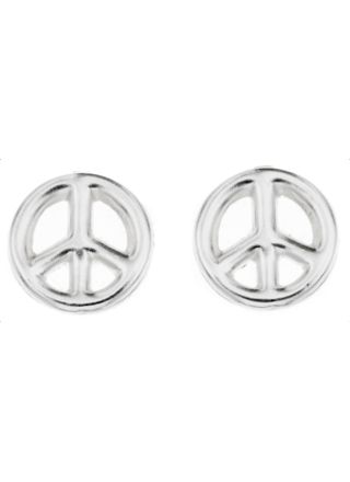 Silver Bar Peace earrings 7 mm 8067
