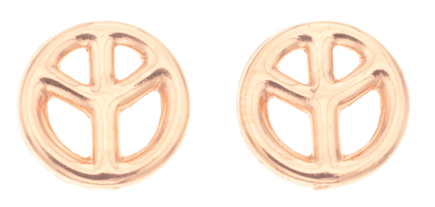 Silver Bar Peace earrings rosegoldplated 7 mm 8068