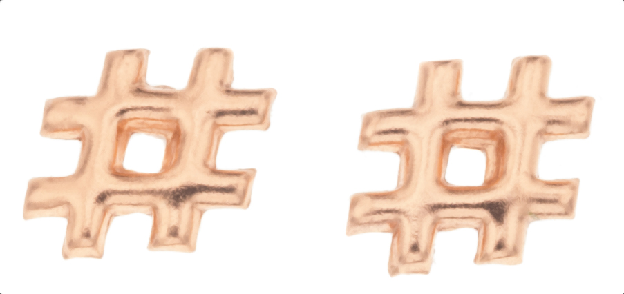 Silver Bar Hashtag goldplated 7 mm 8071