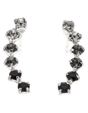 Silver Bar helix earrings 3-coloured black 18 mm 8075