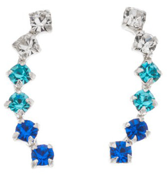 Silver Bar helix earrings 3-coloured blue 18 mm 8076