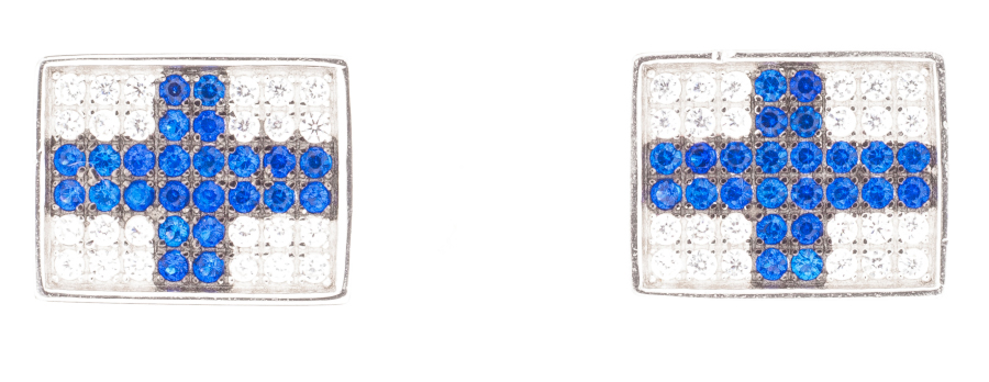 Silver Bar Finland 100 years earrings 8 x 11 mm 8138