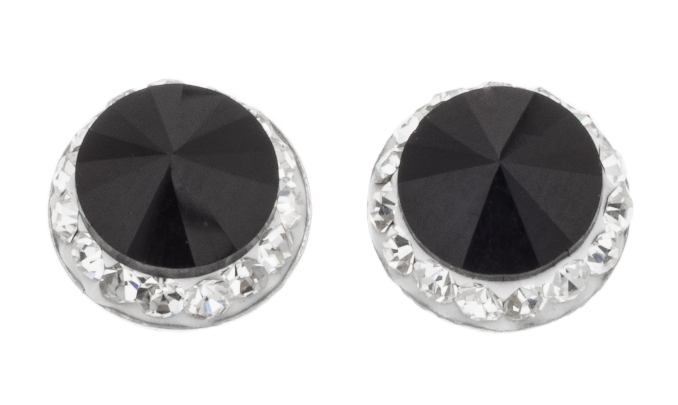 Silver Bar Spectrum studearrings black 8 mm 8188