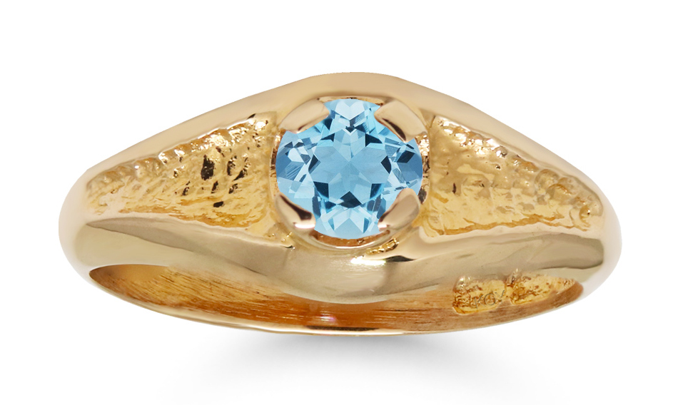 Gold babtism ring 81aqua