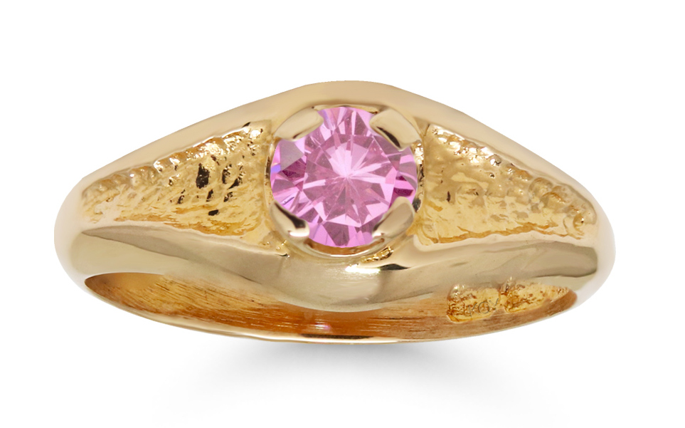 Gold babtism ring 81pink